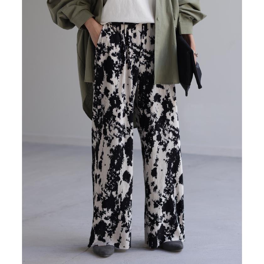 リブパンツ セルフカット プリーツ ワイドパンツ レディース ボトムス パンツ リブ カットオフ フリーカット 裾 高身長 カット | HUG.U | 07