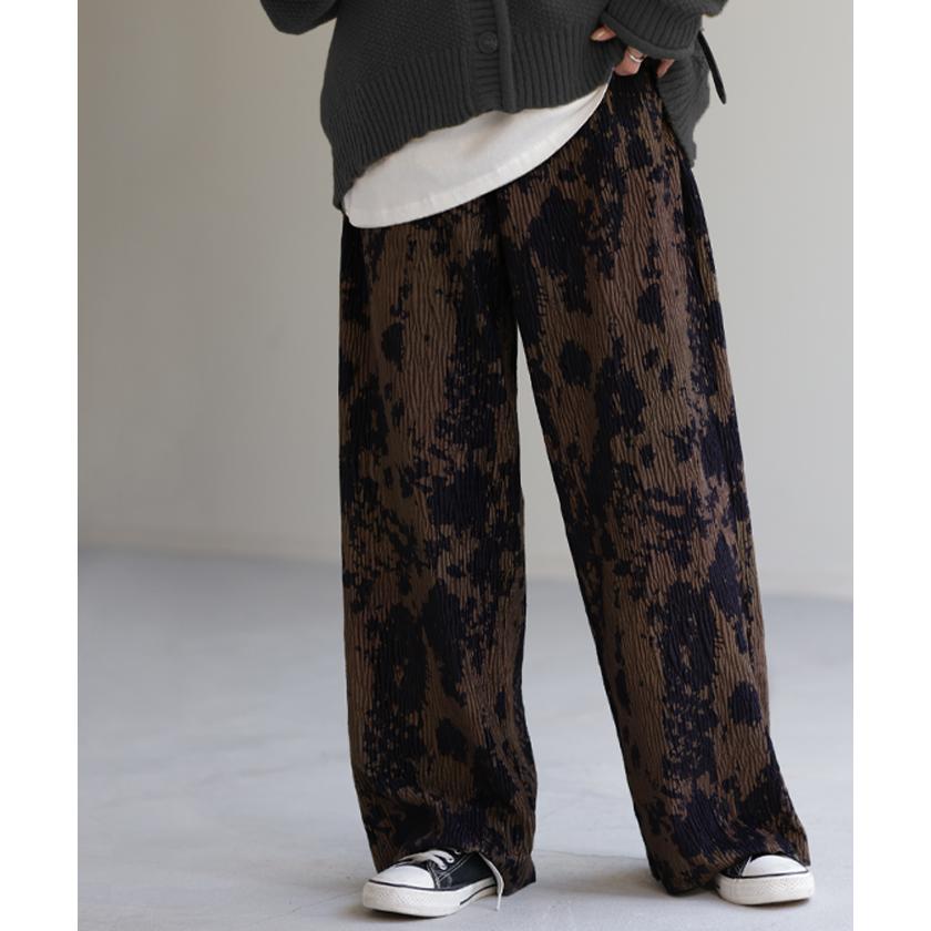 リブパンツ セルフカット プリーツ ワイドパンツ レディース ボトムス パンツ リブ カットオフ フリーカット 裾 高身長 カット | HUG.U | 08