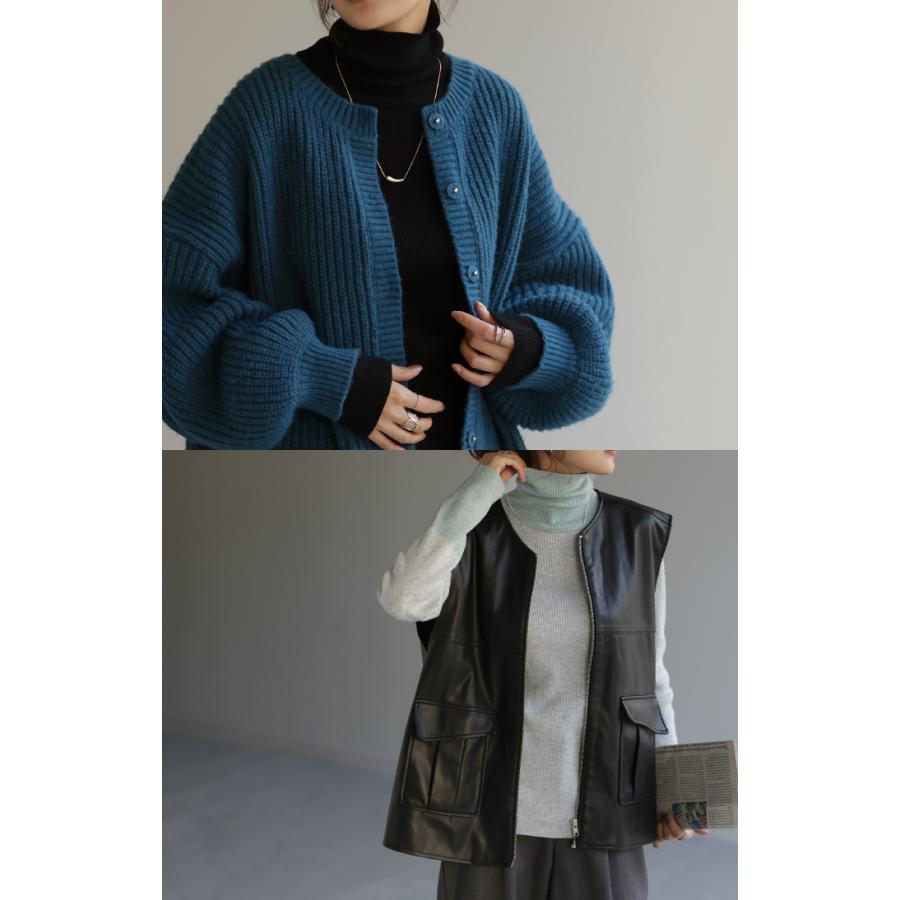 ニット 発熱 リブ タートル ハイネック タートルニット 下着 インナー リブニット タートルネック トップス | HUG.U | 15