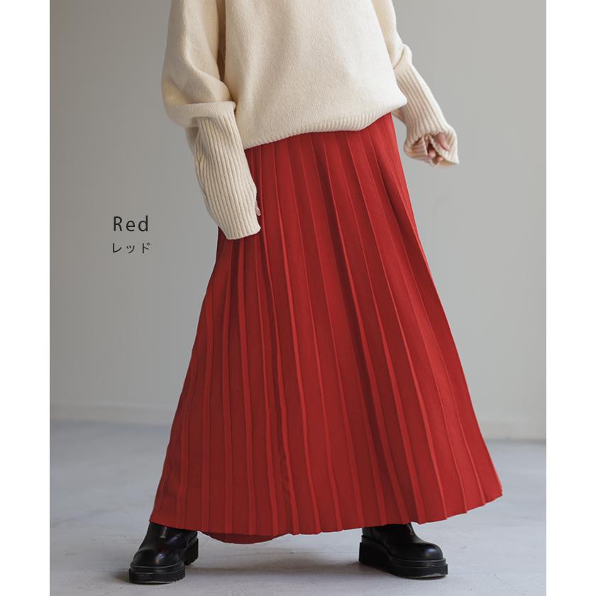 スカート ニット プリーツ プリーツスカート レディース ボトムス ロングスカート ロング ニットスカート | HUG.U | 14