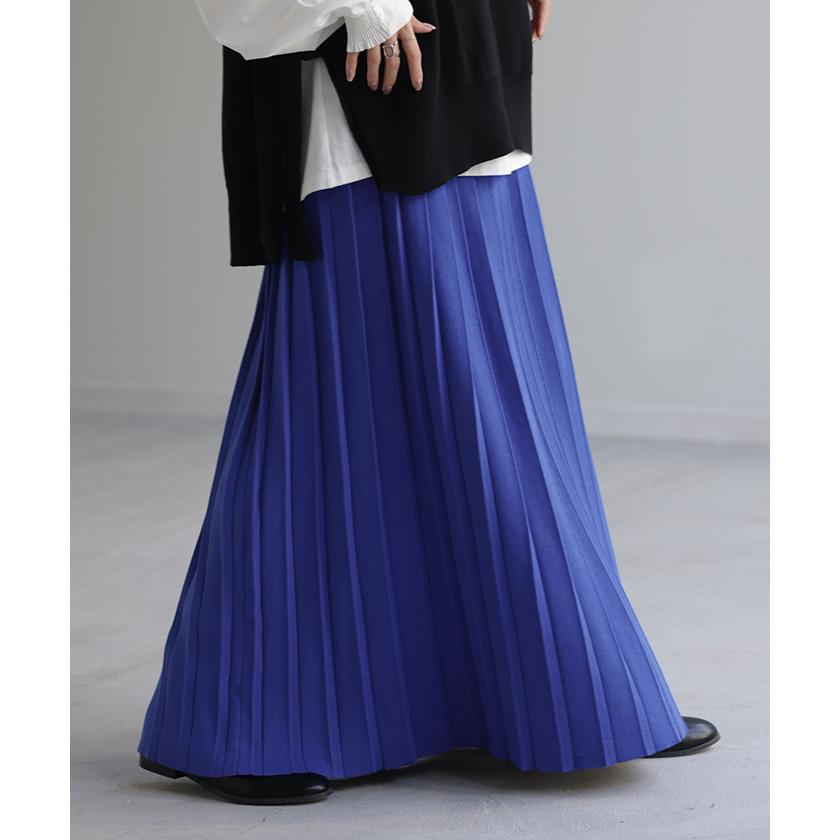 スカート ニット プリーツ プリーツスカート レディース ボトムス ロングスカート ロング ニットスカート | HUG.U | 08