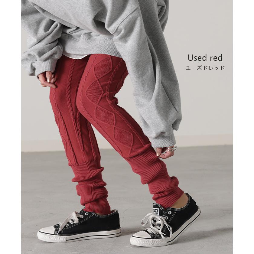 レギンス ケーブル編み ニット リブ ニットレギンス スパッツ くしゅくしゅ 下着 レギパン インナー パンツ | HUG.U | 17