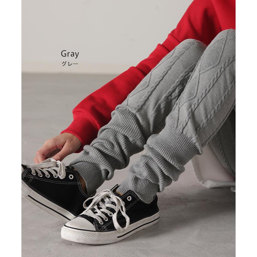 レギンス ケーブル編み ニット リブ ニットレギンス スパッツ くしゅくしゅ 下着 レギパン インナー パンツ | HUG.U | 21