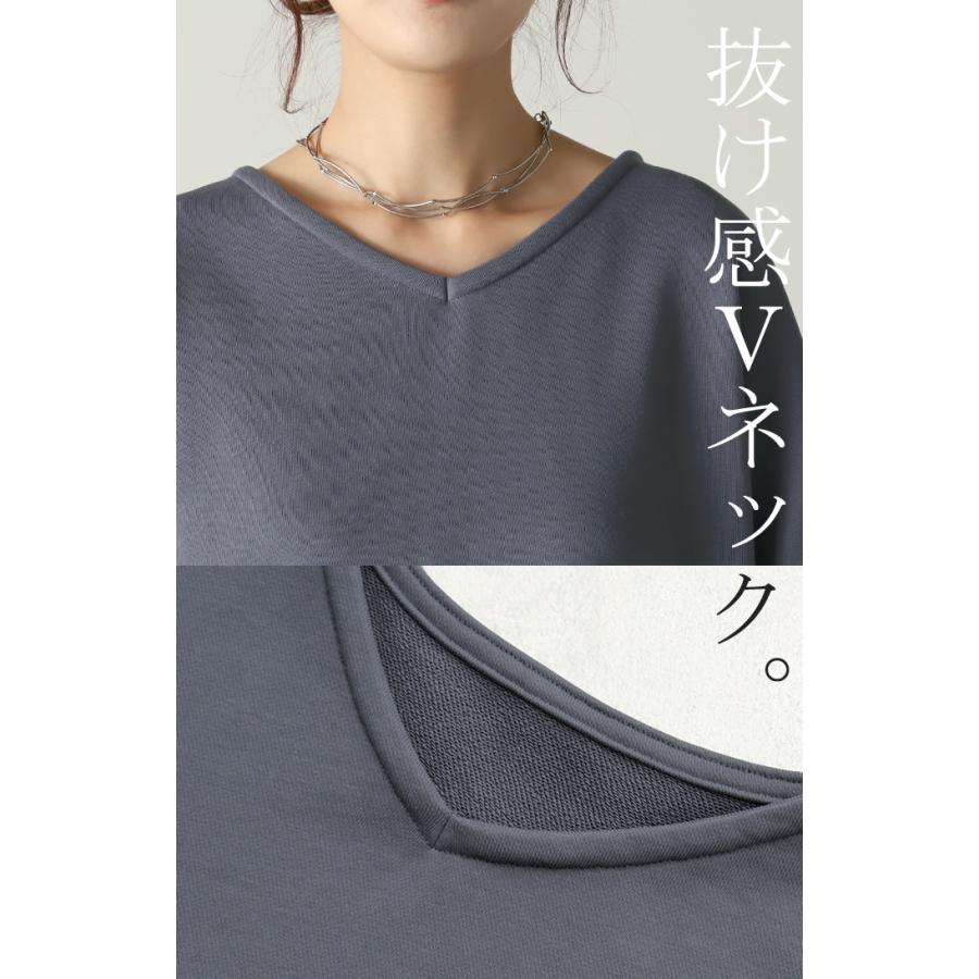 トップス 絞り染め スウェット レディース トレーナー トップス 体型カバー チュニック 大きいサイズ 無地 | HUG.U | 15