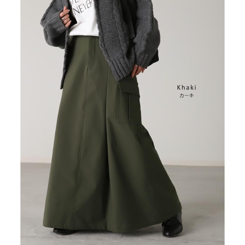 スカート ミリタリー チノ Aライン ポケット チノスカート Aラインスカート レディース ボトムス ロングスカート | HUG.U | 17