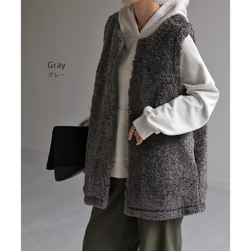 HUG.U ベスト ファー 2way ジレ レディース トップス ファー HUG.U ベスト ファー 2way ジレ レディース トップス ファー