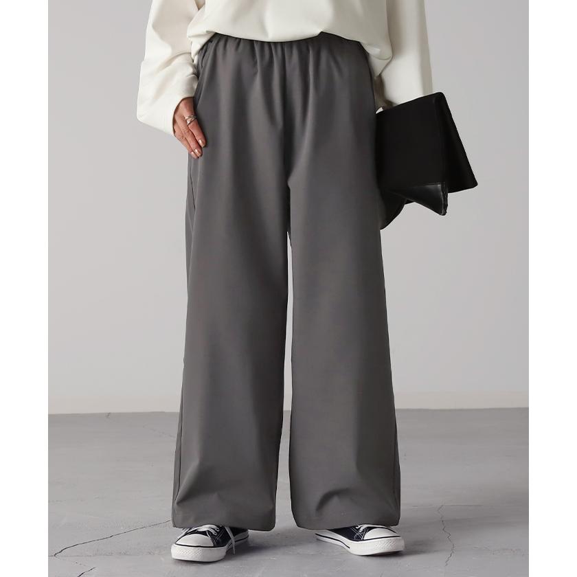 ワイドパンツ パンツ レディース 微起毛 ワイド 大きいサイズ ボトムス ロング ストレート 疲れないパンツ | HUG.U | 07