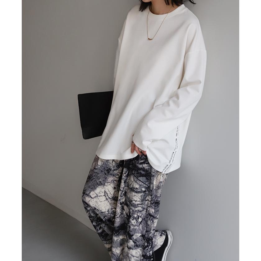 HUG.U カットソー ドロスト ロンT レディース ロゴ ティーシャツ