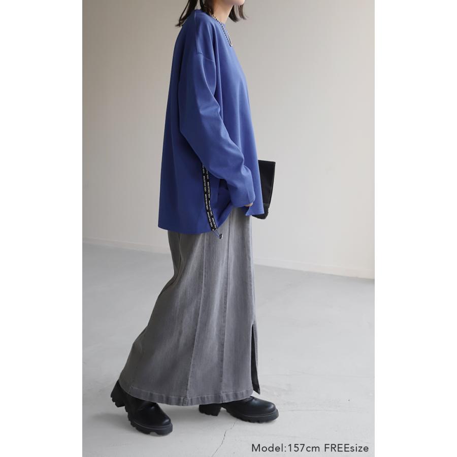 HUG.U（ハグユー） カットソー ドロスト ロンT レディース ロゴ ティー