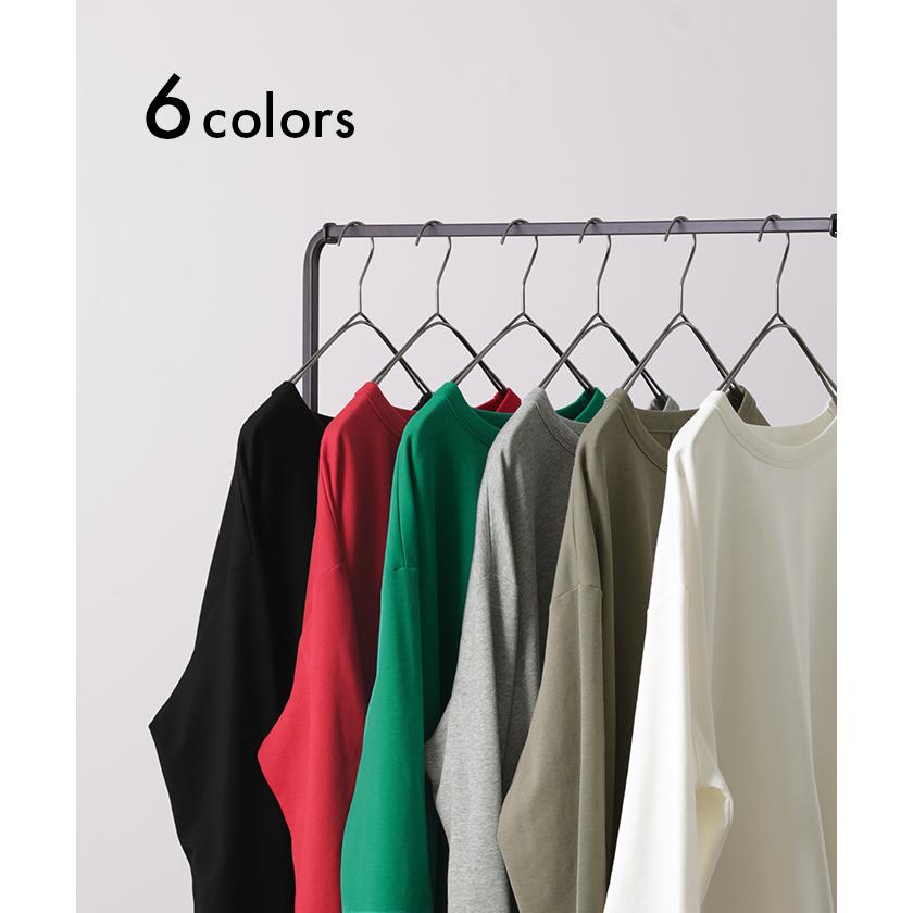 カットソー ドロスト ロンT オーバーサイズ レディース カットソー ティーシャツ 無地 長袖 Tシャツ ロング | HUG.U | 11