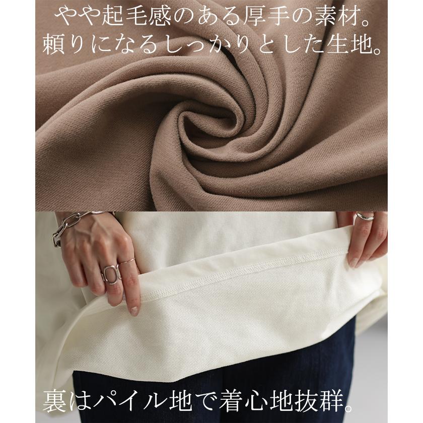 カットソー ロンT プリント レディース Tシャツ プリント 長袖 厚手 ロング ロゴ ロゴT バックプリント | HUG.U | 17