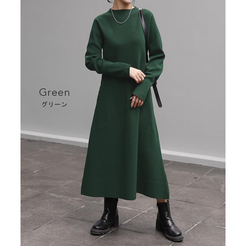 ワンピース Aライン ニット レディース ニットワンピ ニットワンピース ロング ロングワンピ リブ きれいめ | HUG.U | 28