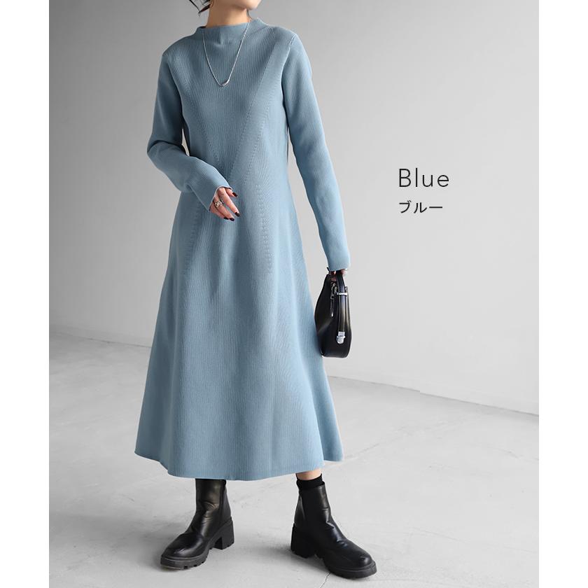 【美品】ルネ ニットワンピース ライトピンク ひざ丈フレア Aライン 涙開き風ミモレ丈ニットワンピースsdpxyf3300 ピンク – [公式