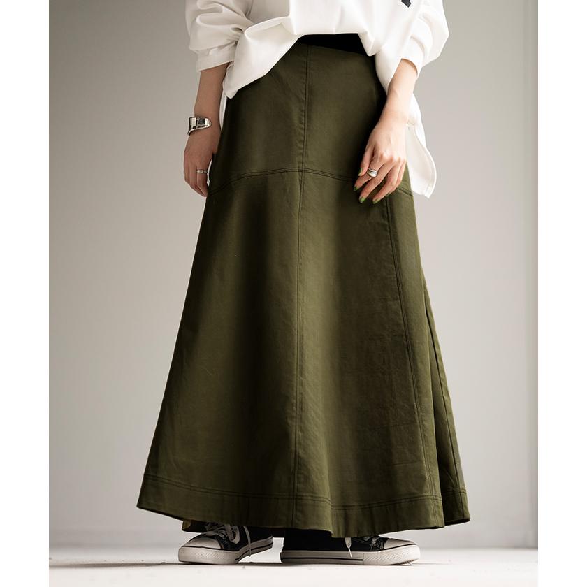 スカート ステッチ Aライン レディース ボトムス ロングスカート ロング マキシ マキシスカート フレア | HUG.U | 07
