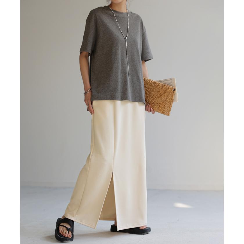 スカート タイトスカート レディース ボトムス ポンチスカート ロングスカート マキシスカート ジャージー | HUG.U | 23