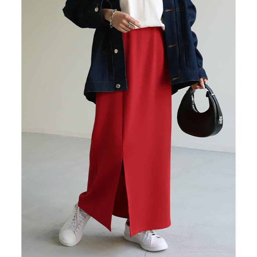 スカート タイトスカート レディース ボトムス ポンチスカート ロングスカート マキシスカート ジャージー | HUG.U | 16