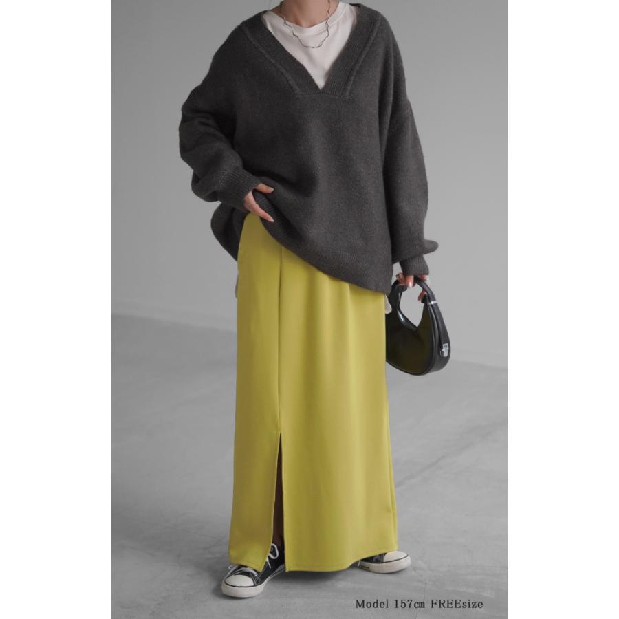 スカート タイトスカート レディース ボトムス ポンチスカート ロングスカート マキシスカート ジャージー | HUG.U | 17