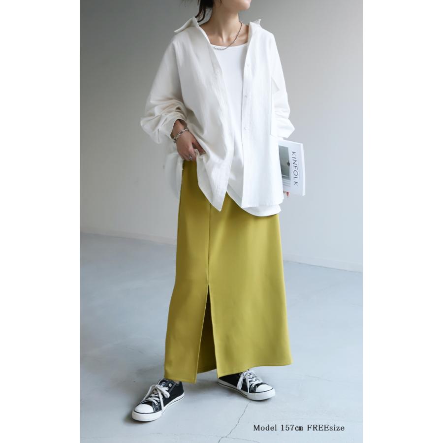 スカート タイトスカート レディース ボトムス ポンチスカート ロングスカート マキシスカート ジャージー | HUG.U | 17