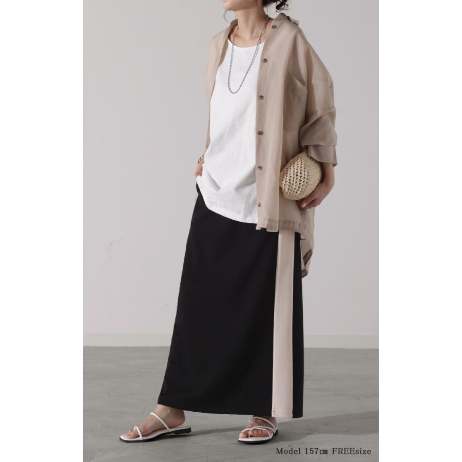 スカート 超伸び ラインスカート タイトスカート レディース ボトムス ポンチスカート ロングスカート マキシスカート | HUG.U | 08