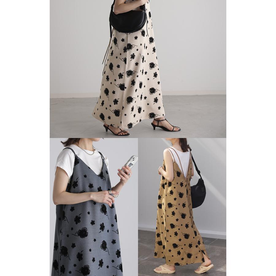 ワンピース キャミワンピース 花柄 ロング ツイード レディース キャミワンピ ロングワンピース | HUG.U | 13