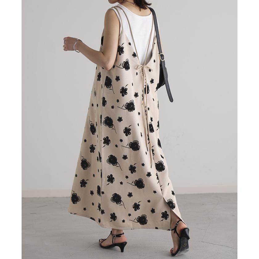 ワンピース キャミワンピース 花柄 ロング ツイード レディース キャミワンピ ロングワンピース | HUG.U | 07