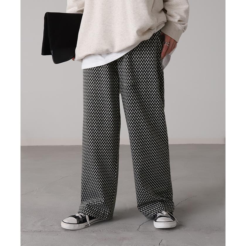 パンツ ニットパンツ レディース ジャガード ワイド ワイドパンツ ニット フレア フレアパンツ レギパン 2411sl | HUG.U | 07