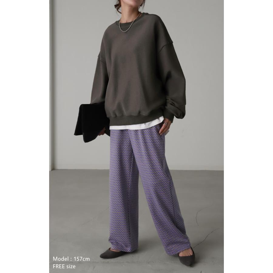 HUG.U パンツ ニットパンツ レディース ジャガード ワイド HUG.U パンツ ニットパンツ レディース ジャガード ワイド