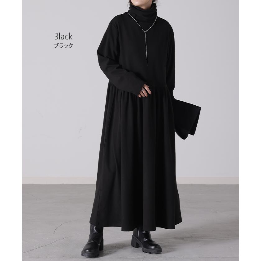 ワンピース レディース ワンピ ロングワンピース ロング ロングワンピ オフタートル Aライン きれいめ 長袖 | HUG.U | 15