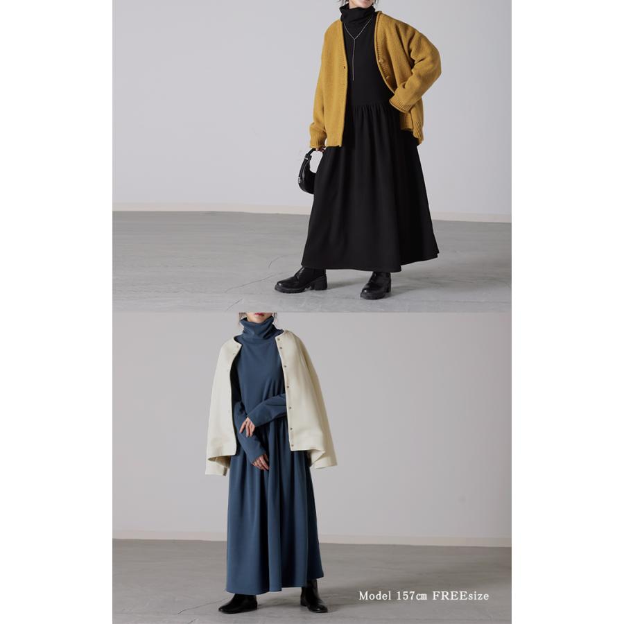 ワンピース レディース ワンピ ロングワンピース ロング ロングワンピ オフタートル Aライン きれいめ 長袖 | HUG.U | 23