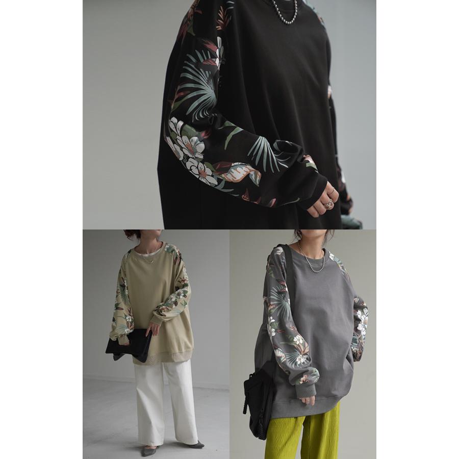 トップス スウェット 花柄 プリント レディース トレーナー 体型カバー チュニック 大きいサイズ ドルマン タイムセールSW2 | HUG.U | 18