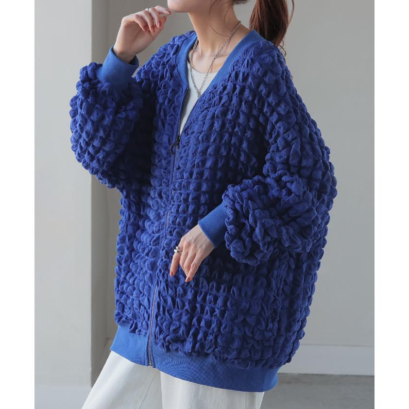 トップス カーデ ポップコーン アウター シアー 薄手 カーディガン ぽこぽこ レディース 凸凹 ライトアウター タイムセールSW2 | HUG.U | 09