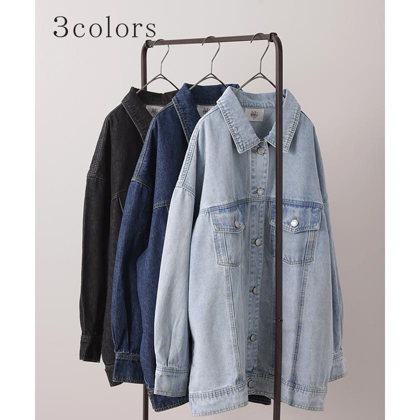 デニムジャケット Gジャン ビッグ オーバーサイズ デニム アウター レディース デニムシャツ トップス | HUG.U | 12