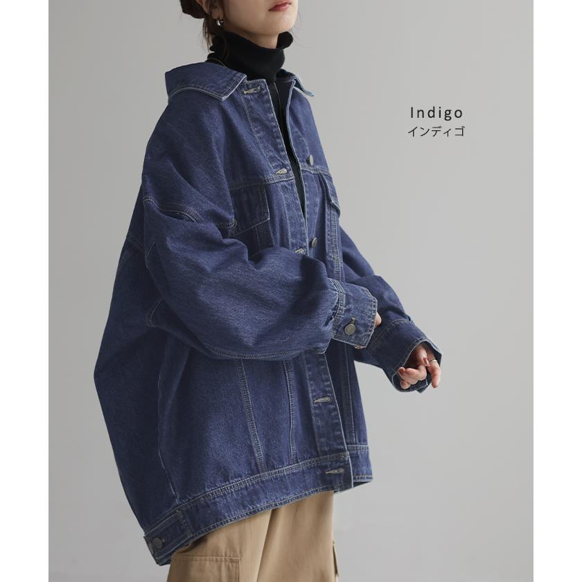 デニムジャケット Gジャン ビッグ オーバーサイズ デニム アウター レディース デニムシャツ トップス | HUG.U | 14