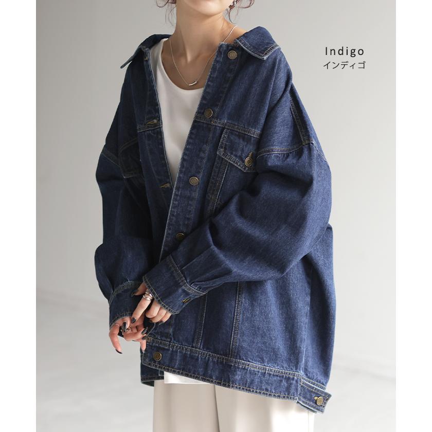 デニムジャケット Gジャン ビッグ オーバーサイズ デニム アウター レディース デニムシャツ トップス | HUG.U | 14