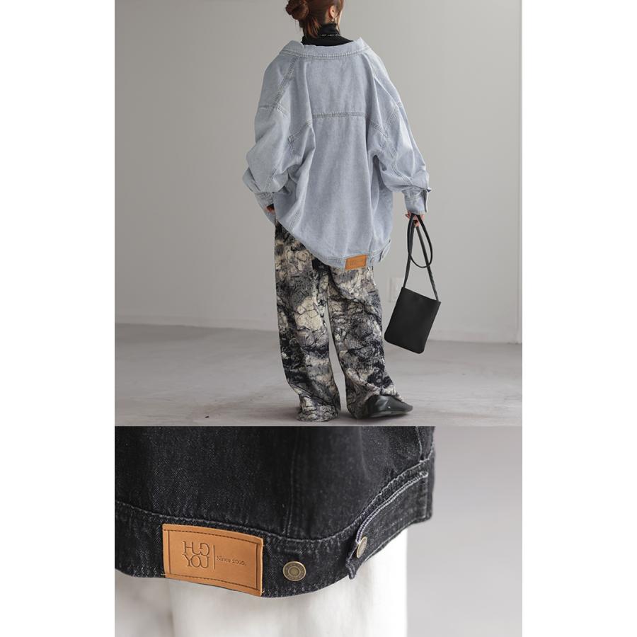 デニムジャケット Gジャン ビッグ オーバーサイズ デニム アウター レディース デニムシャツ トップス | HUG.U | 15