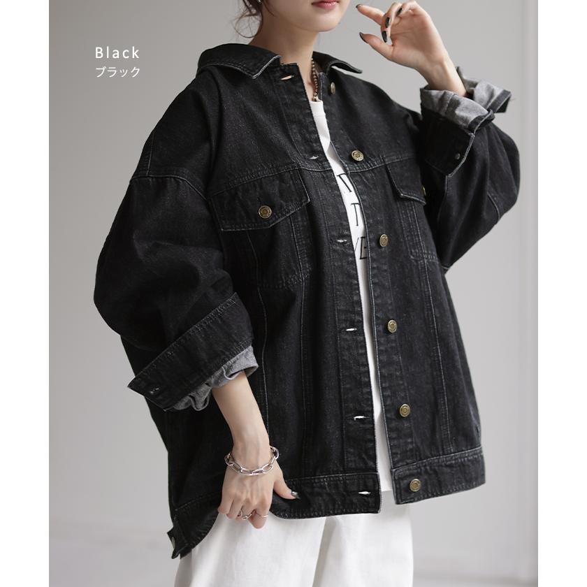 デニムジャケット Gジャン ビッグ オーバーサイズ デニム アウター レディース デニムシャツ トップス | HUG.U | 18