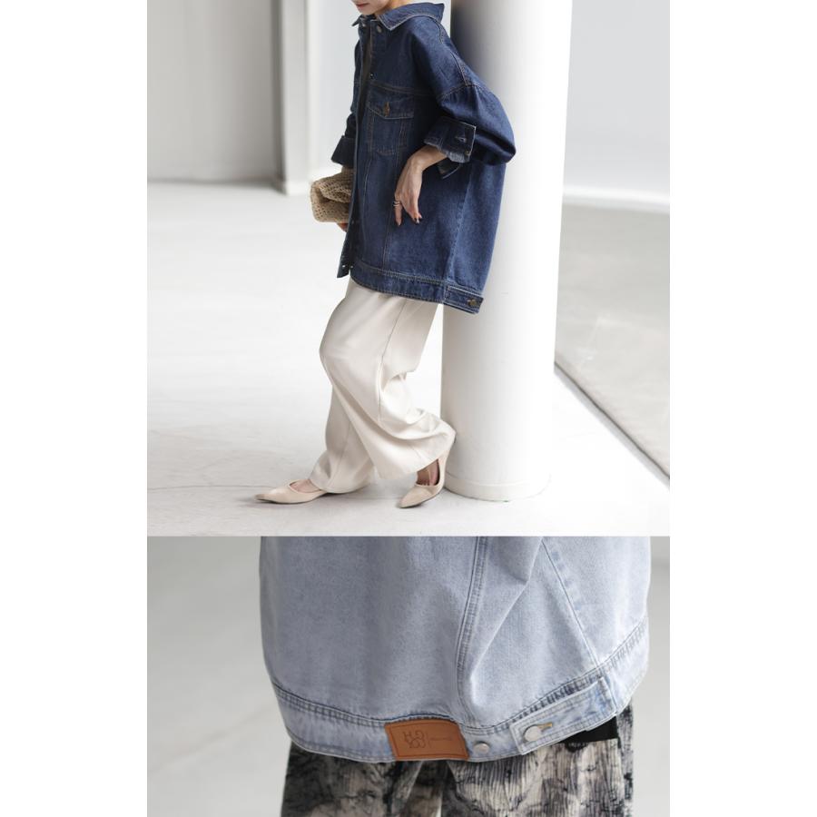 デニムジャケット Gジャン ビッグ オーバーサイズ デニム アウター レディース デニムシャツ トップス | HUG.U | 19