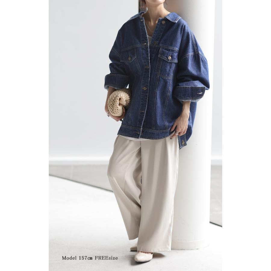 デニムジャケット Gジャン ビッグ オーバーサイズ デニム アウター レディース デニムシャツ トップス | HUG.U | 05