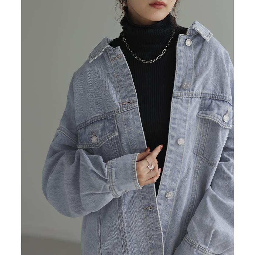 デニムジャケット Gジャン ビッグ オーバーサイズ デニム アウター レディース デニムシャツ トップス | HUG.U | 07
