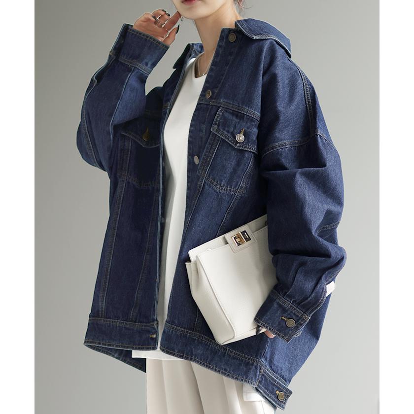 デニムジャケット Gジャン ビッグ オーバーサイズ デニム アウター レディース デニムシャツ トップス | HUG.U | 08
