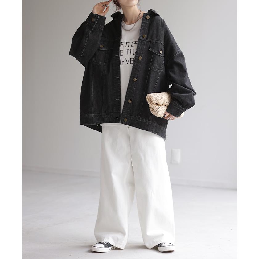 デニムジャケット Gジャン ビッグ オーバーサイズ デニム アウター レディース デニムシャツ トップス | HUG.U | 10