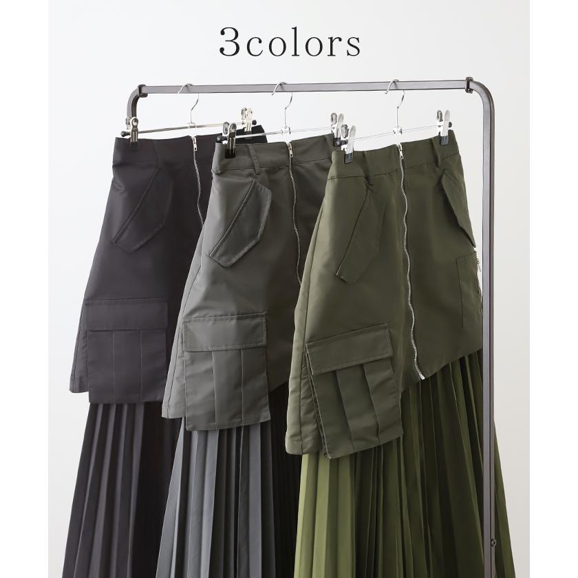 スカート 2点セット プリーツ プリーツスカート レディース ロングスカート ロング ラップスカート マキシ | HUG.U | 13