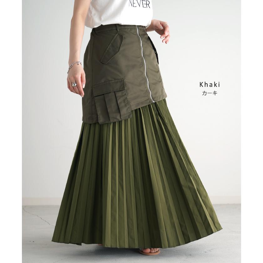 スカート 2点セット プリーツ プリーツスカート レディース ロングスカート ロング ラップスカート マキシ | HUG.U | 18