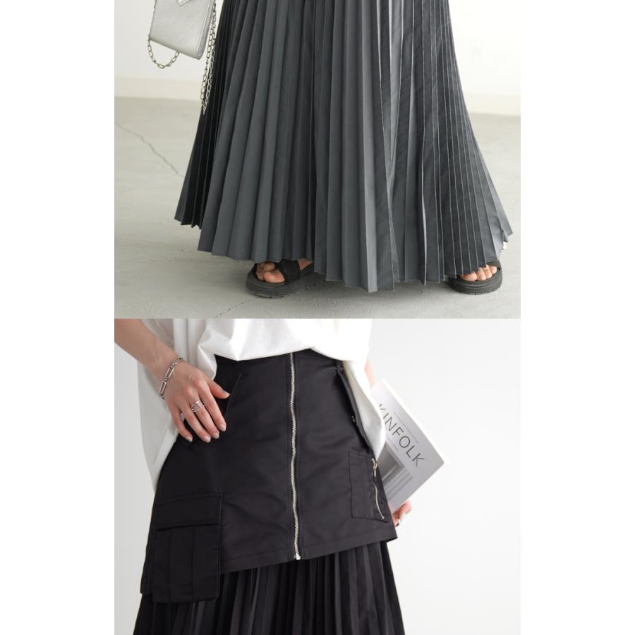 スカート 2点セット プリーツ プリーツスカート レディース ロングスカート ロング ラップスカート マキシ | HUG.U | 06