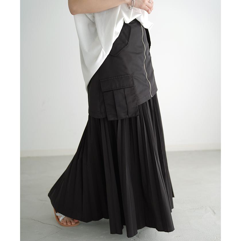 スカート 2点セット プリーツ プリーツスカート レディース ロングスカート ロング ラップスカート マキシ | HUG.U | 09