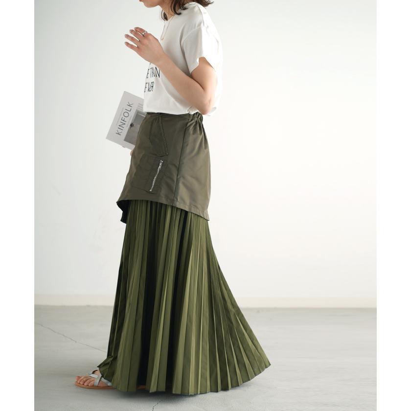 スカート 2点セット プリーツ プリーツスカート レディース ロングスカート ロング ラップスカート マキシ | HUG.U | 11