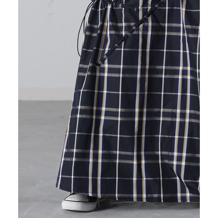 スカート チェック ロングスカート フレア Aライン レディース チェック柄 ボトムス フレアスカート 柄 | HUG.U | 18