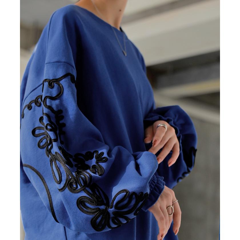 HUG.U トップス スウェット コード 刺繍 レディース トレーナー