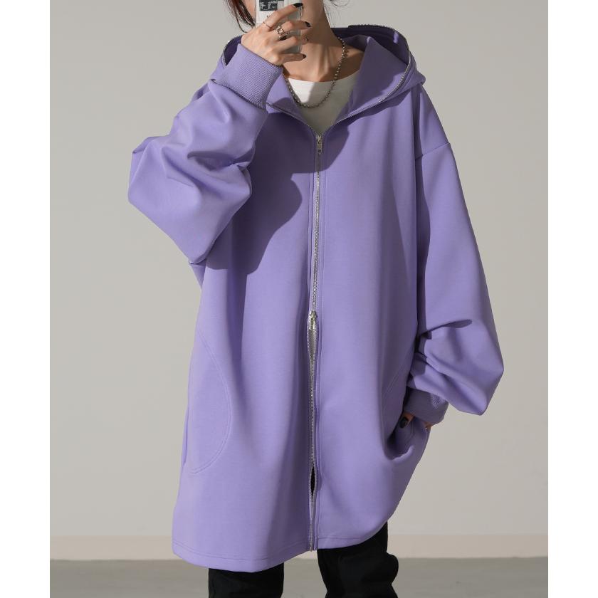 パーカー 体型カバー オーバーサイズ アウター レディース ライトアウター トップス トレーナー スウェット | HUG.U | 10