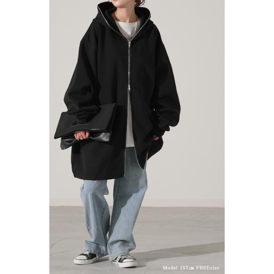 パーカー 体型カバー オーバーサイズ アウター レディース ライトアウター トップス トレーナー スウェット | HUG.U | 12
